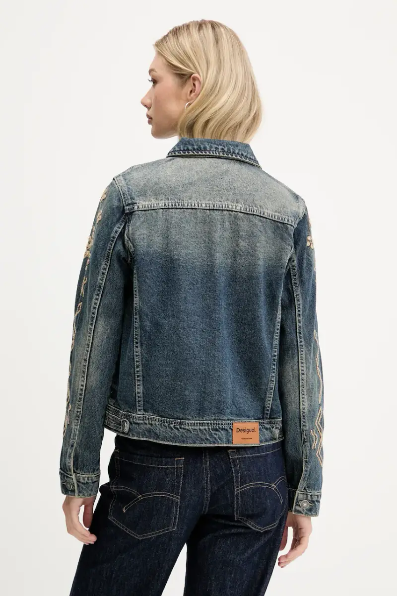 giacca di jeans ESPEJOS colore blu 25WWED11 miniatura 3