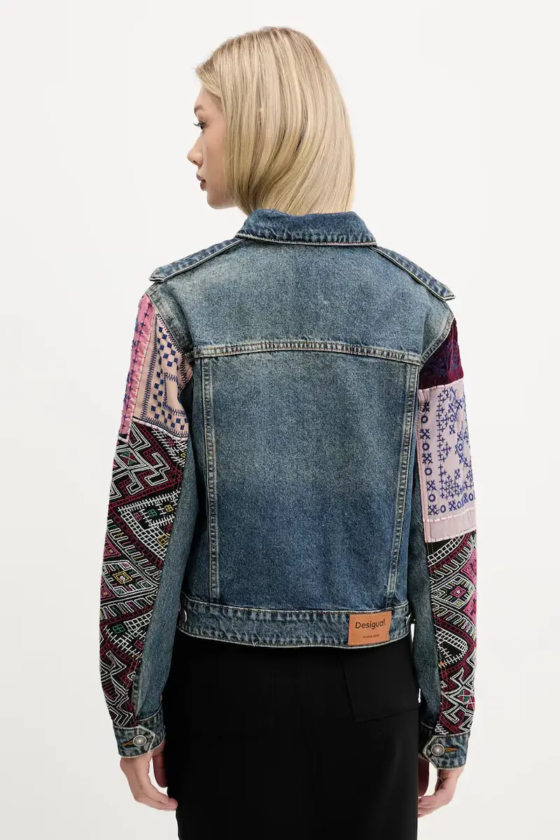 giacca di jeans ETNIC colore blu navy 25WWED14 miniatura 3