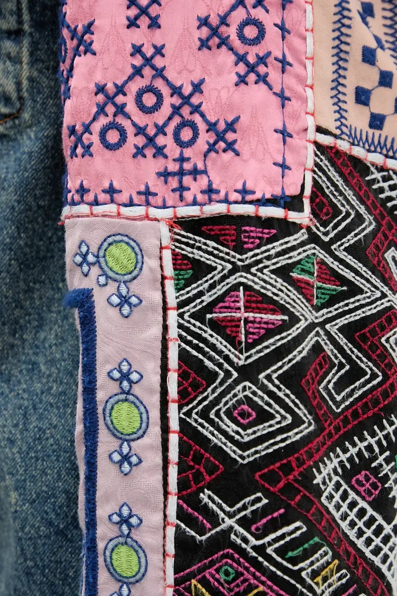 giacca di jeans ETNIC colore blu navy 25WWED14 miniatura 5