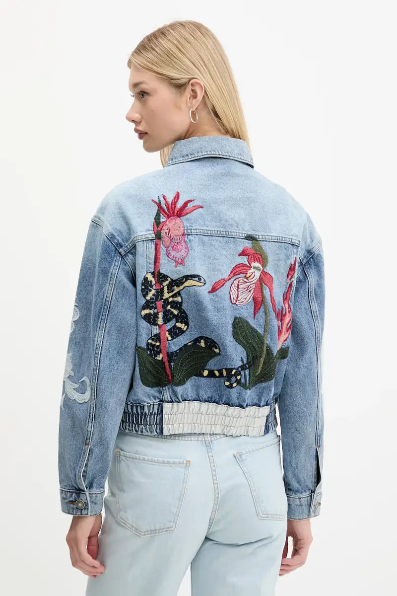 giacca di jeans LANDER colore blu 25WWED07 miniatura 3