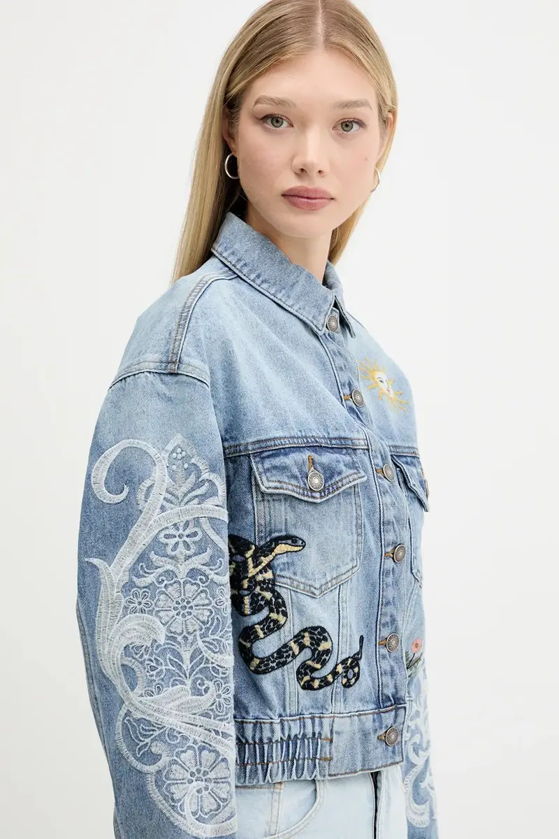 giacca di jeans LANDER colore blu 25WWED07 miniatura 4