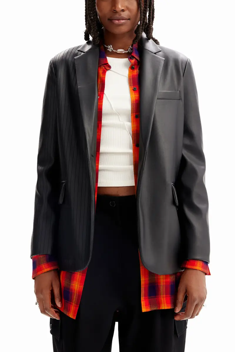 Giacca effetto pelle BLACK miniatura 2