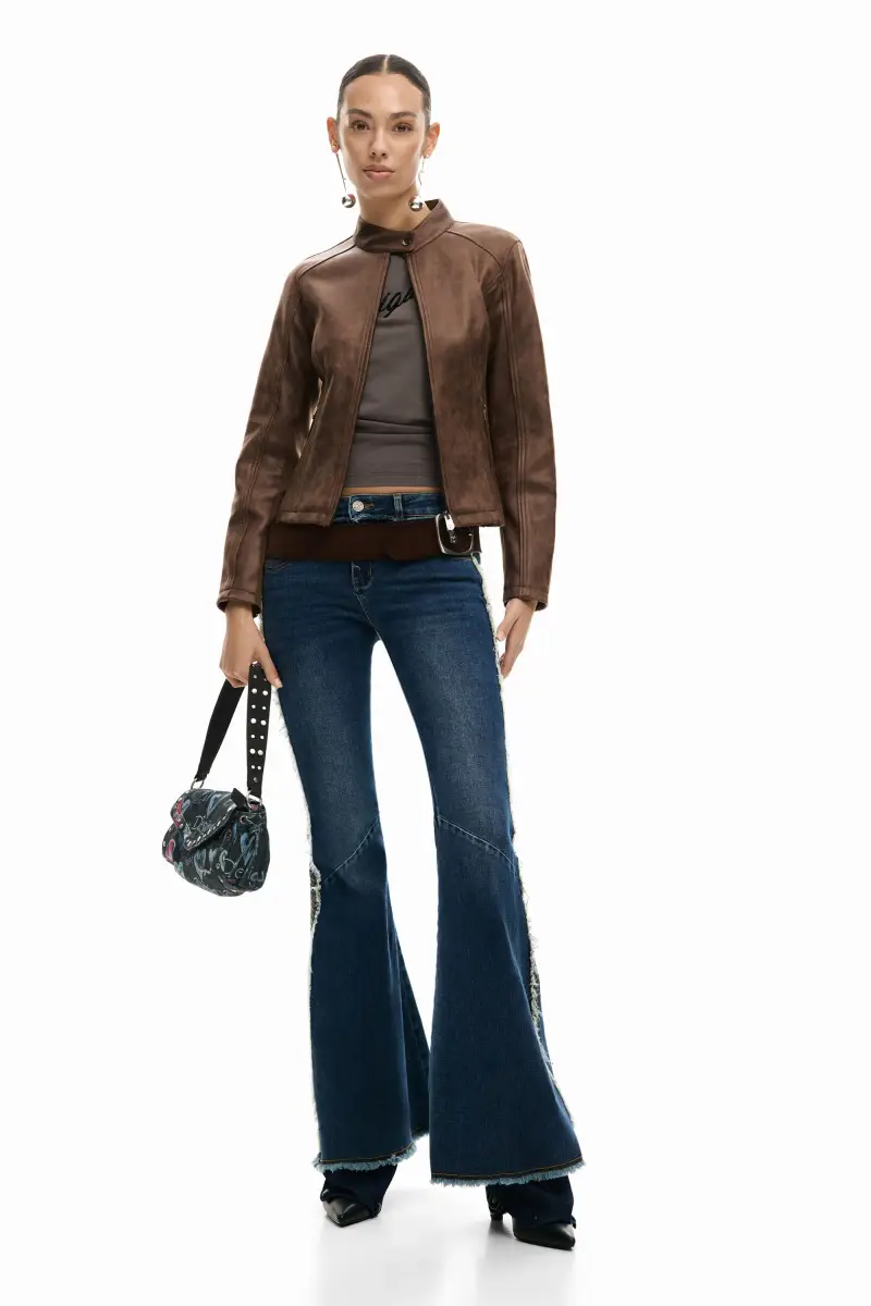 Giacca effetto pelle BROWN miniatura 2