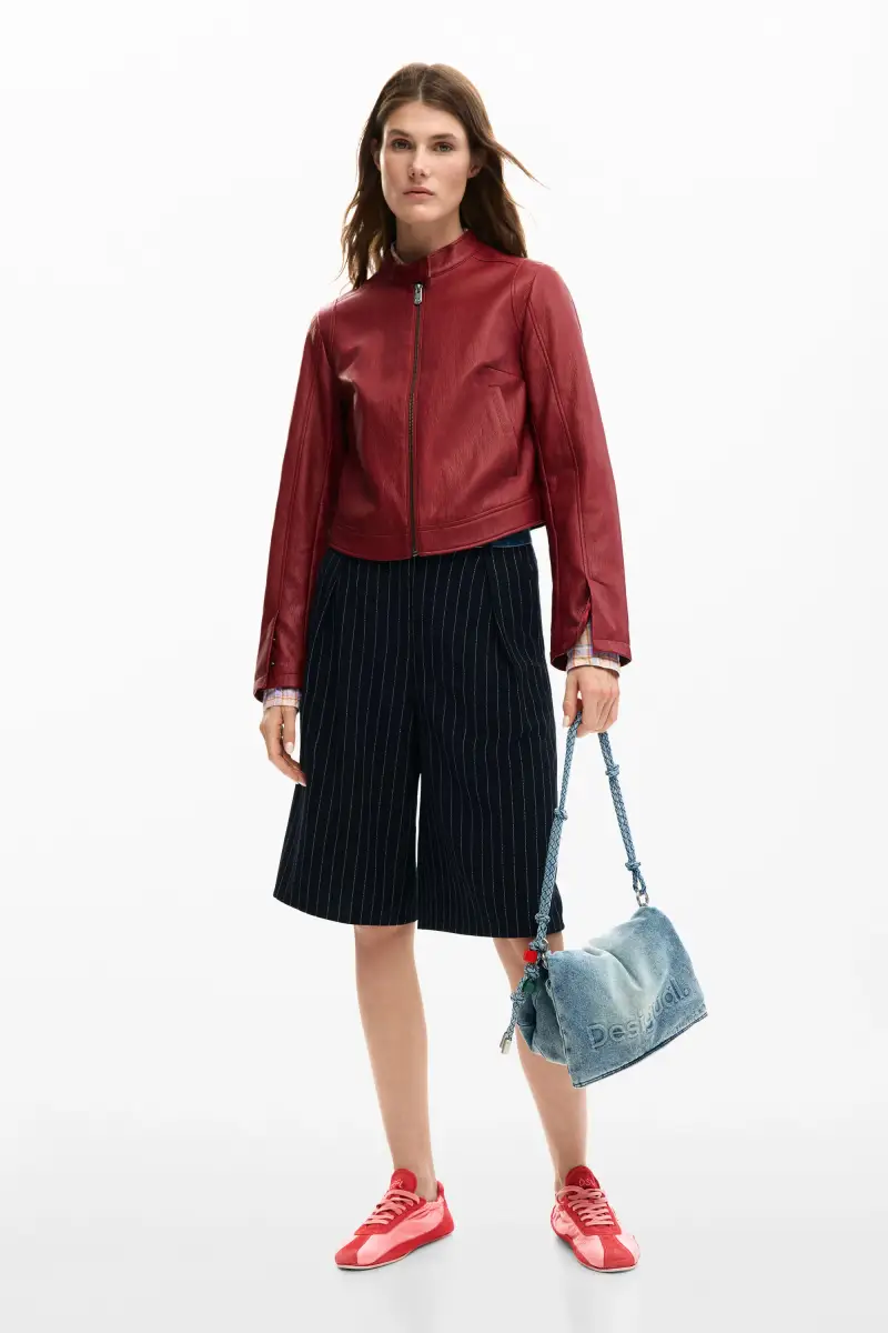 Giacca effetto pelle combinata RED miniatura 2