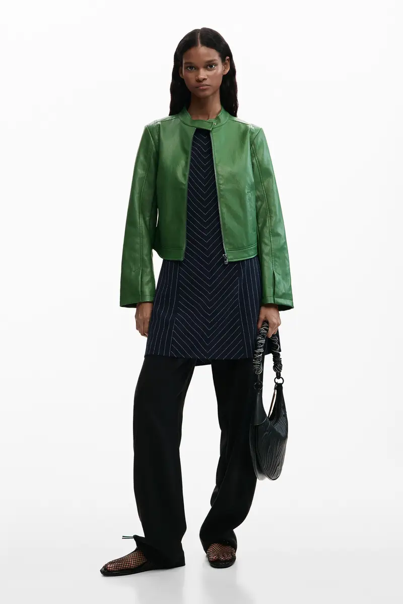Giacca effetto pelle GREEN miniatura 2
