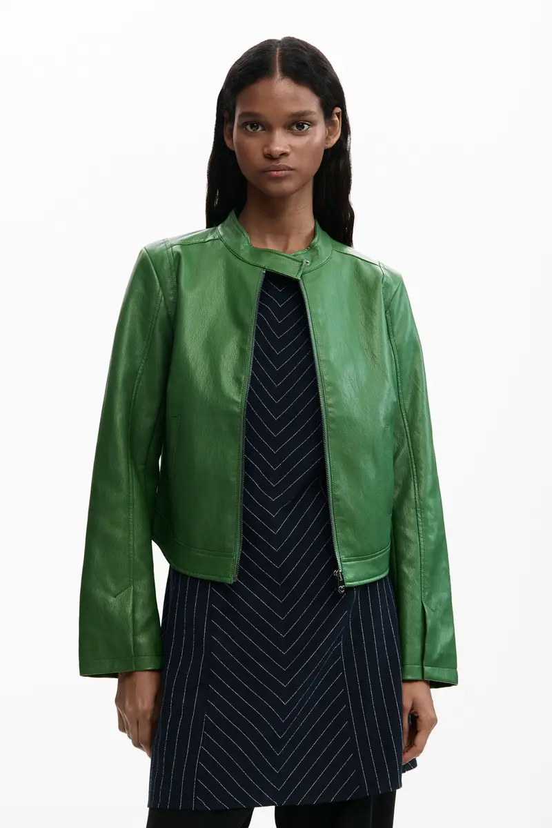 Giacca effetto pelle GREEN