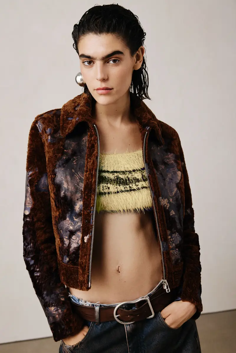 Giacca in pelle devorÃ© studio BROWN