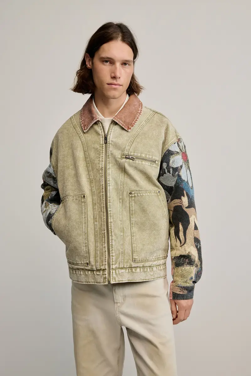 giacca jacquard stampata GREEN