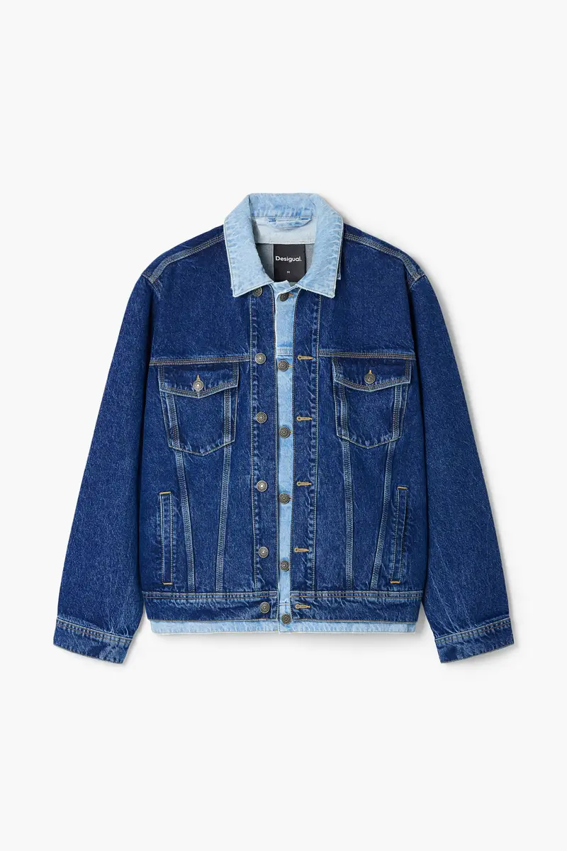 Giacca patchwork in denim BLUE