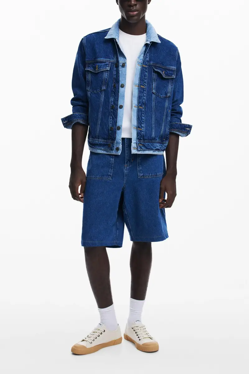 Giacca patchwork in denim BLUE miniatura 2