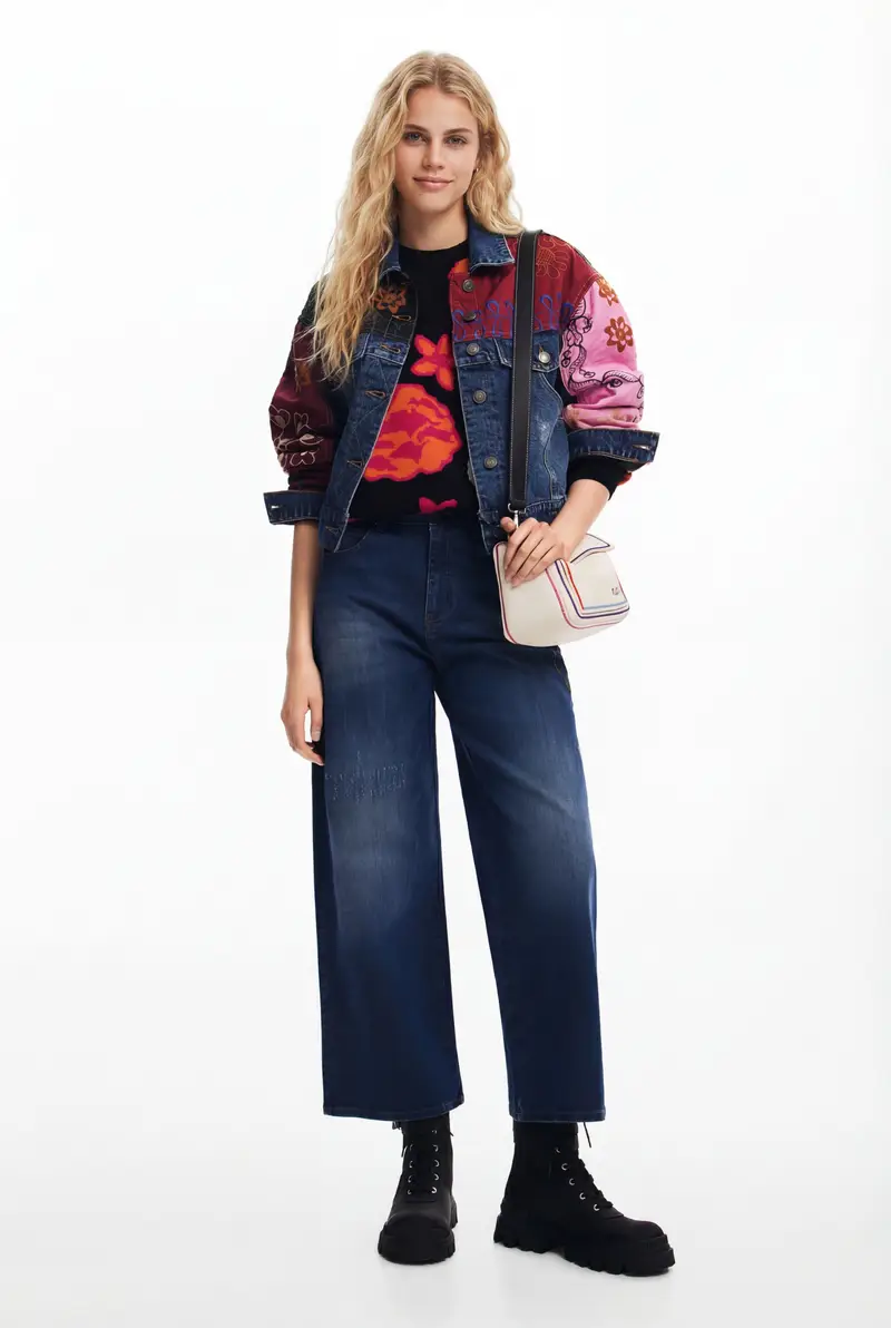 Giacca patchwork in denim BLUE