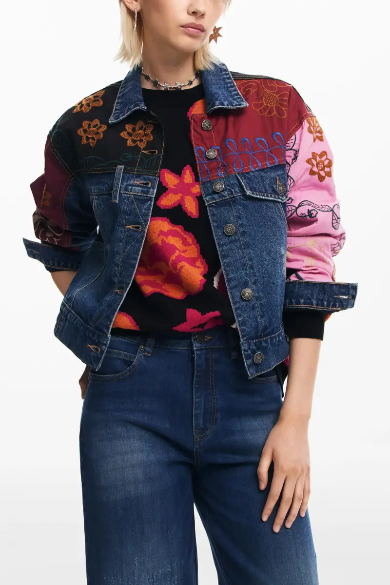 Giacca patchwork in denim BLUE miniatura 2