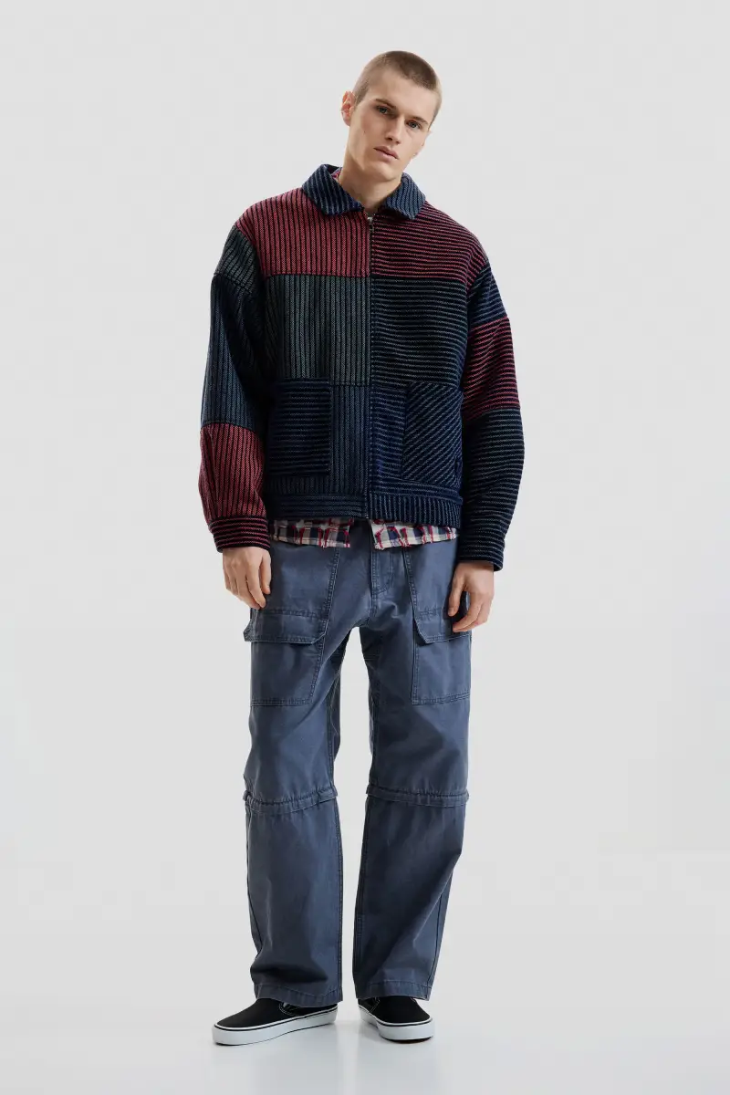 GIACCA SOPRABITO A RIGHE RED miniatura 2