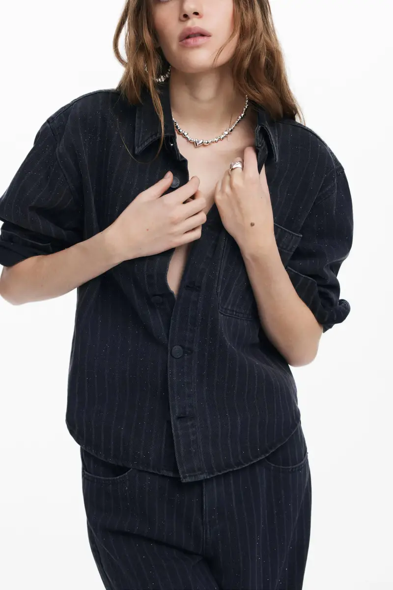 Giacca trucker in denim BLUE miniatura 2