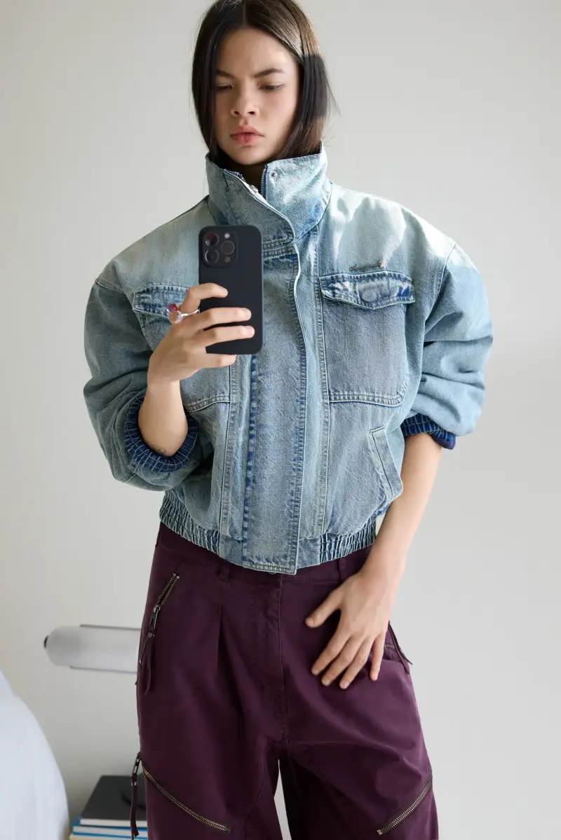 Giacca trucker reversibile BLUE