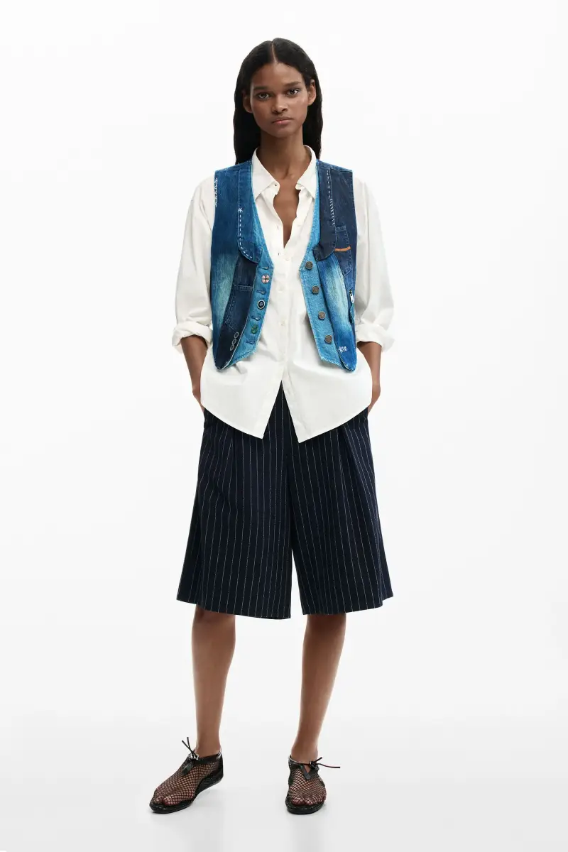 Desigual Gilet Denim 4243222 miniatura 2