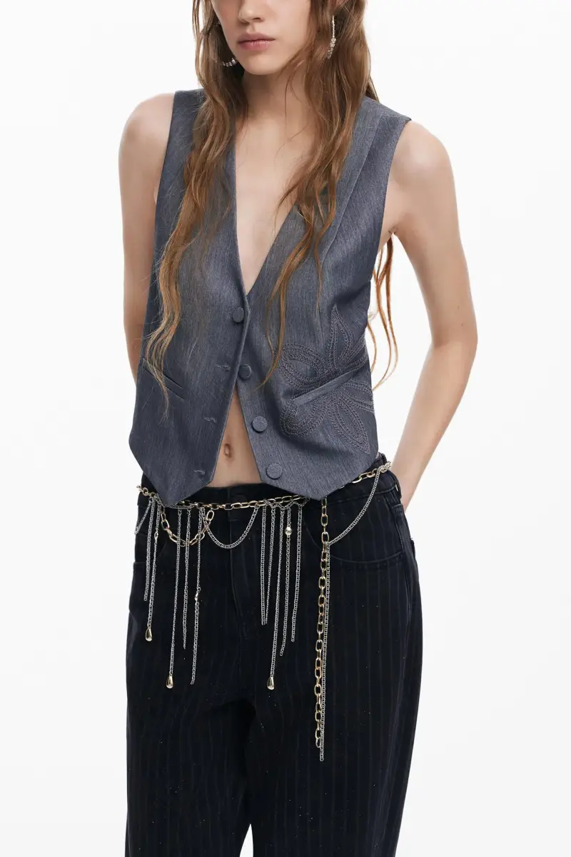 Desigual Gilet Nero 3544900 miniatura 2