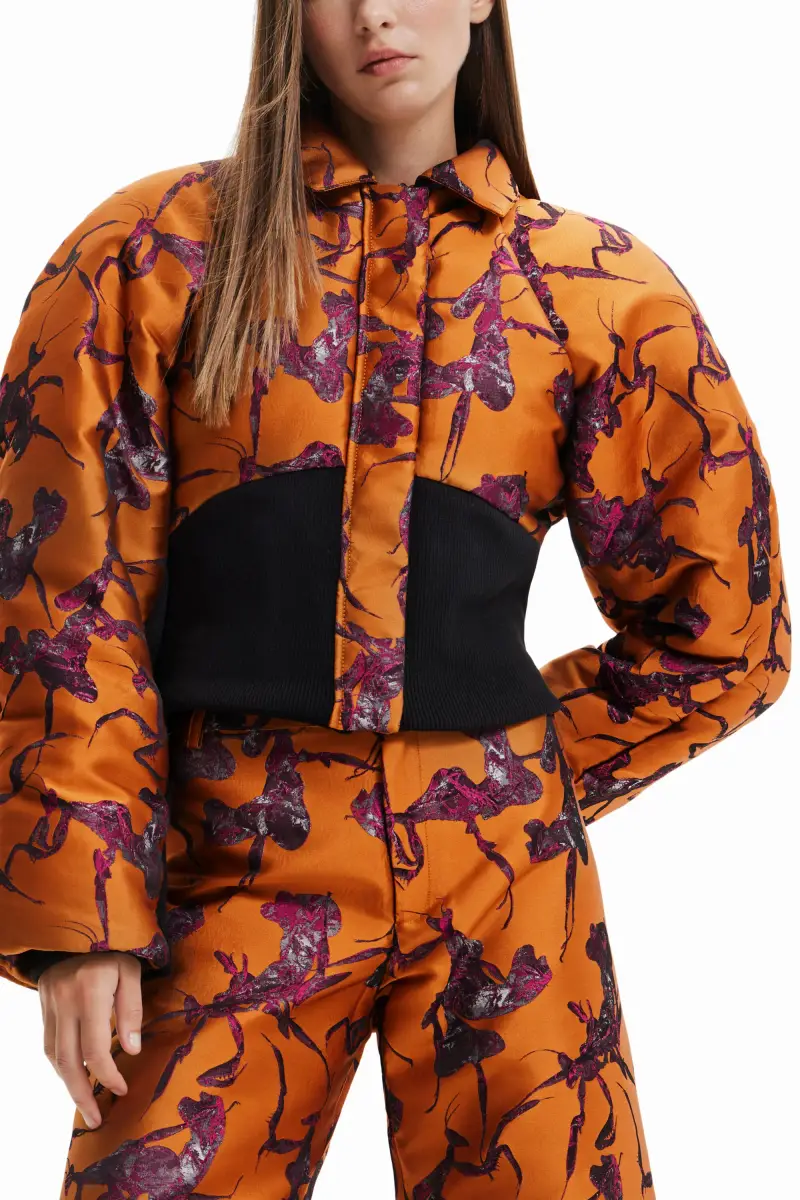 Giubbotto bomber corto Maitrepierre ORANGE miniatura 2