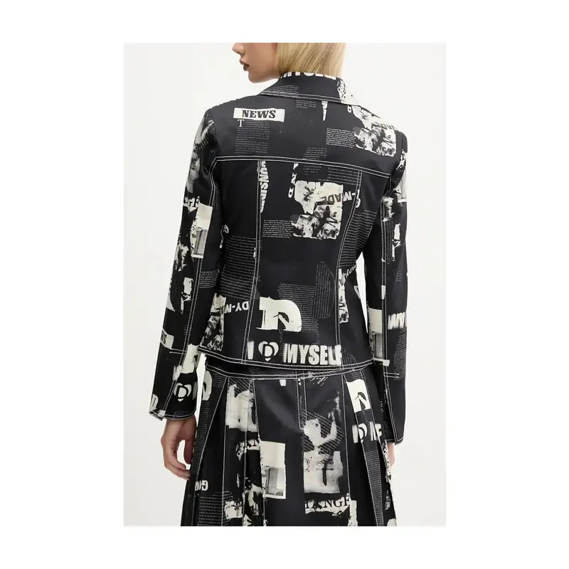 Desigual Giubbotto Donna Nero con Dettagli a Contrasto miniatura 2