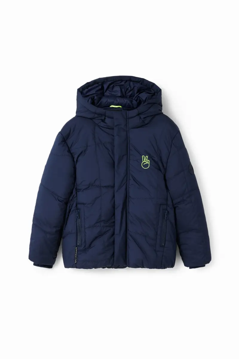 Giubbotto imbottito cappuccio BLUE