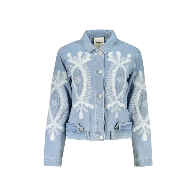 Giubbotto Maniche Lunghe Donna Azzurro Ricamo