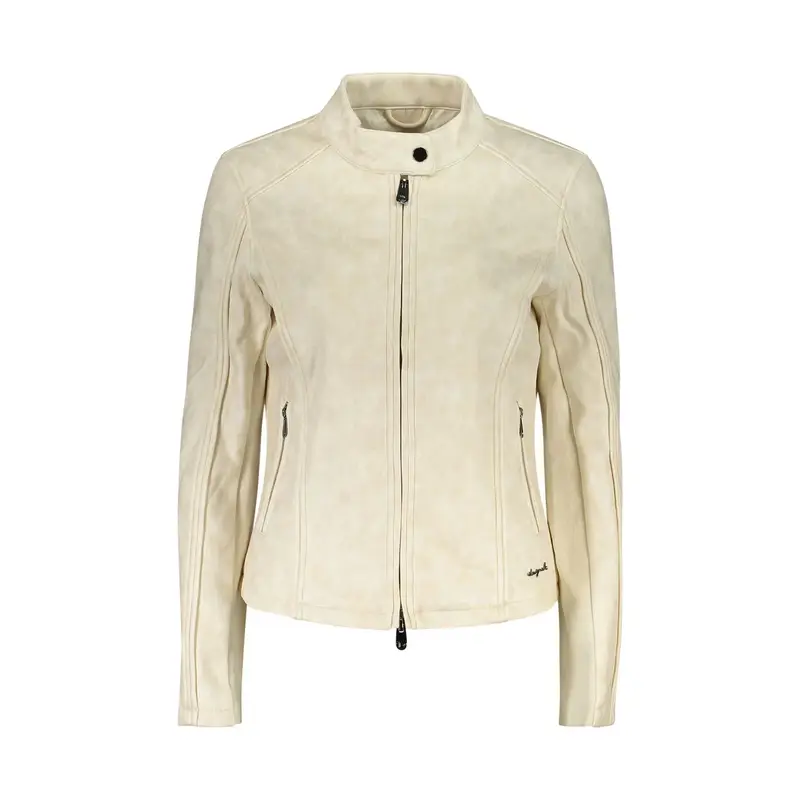 Giubbotto Maniche Lunghe Donna Bianco Zip