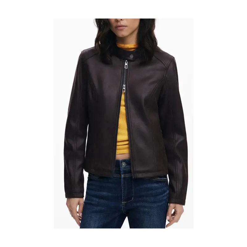 Desigual Giubbotto Donna Marrone con Zip