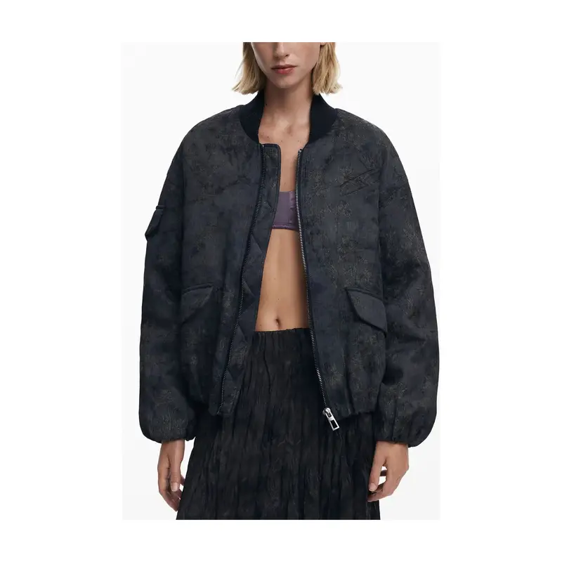 Desigual Giubbotto Donna Nero con Zip