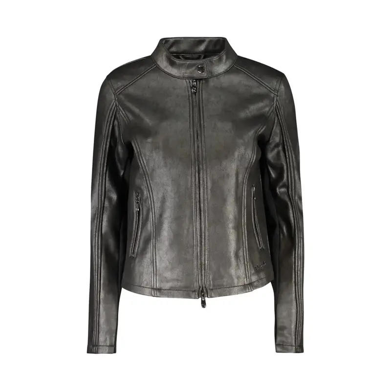 Giubbotto Maniche Lunghe Donna Nero Zip