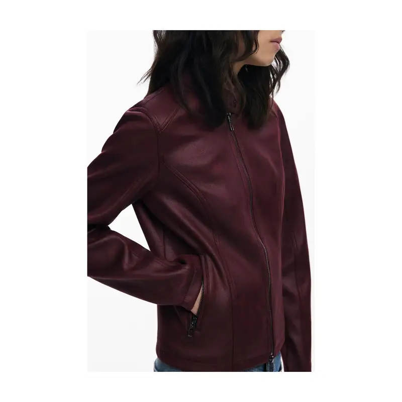 Desigual Giubbotto Donna Rosso con Zip miniatura 3