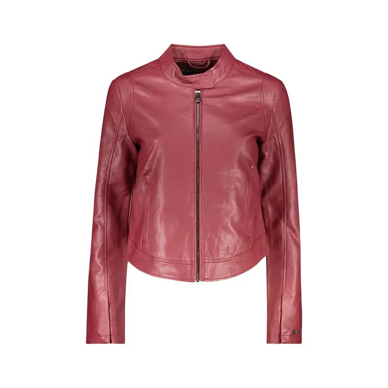 Giubbotto Maniche Lunghe Donna Rosso Zip