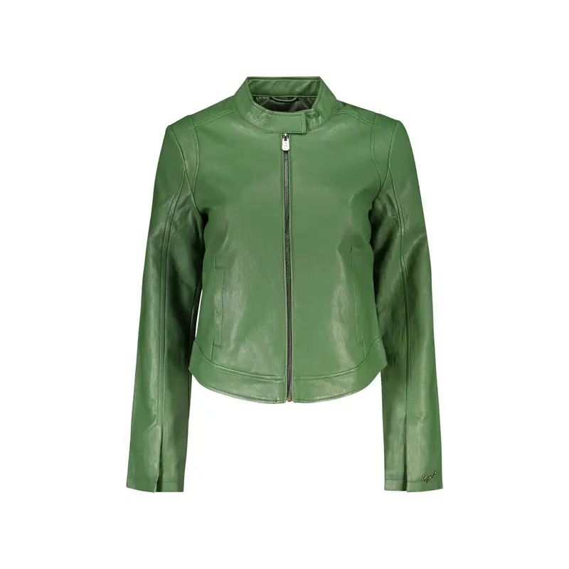 Giubbotto Maniche Lunghe Donna Verde Zip