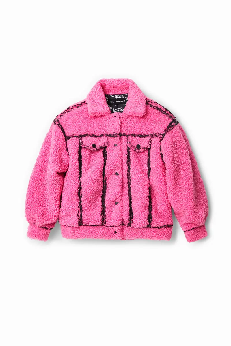 Giubbotto oversize shearling RED