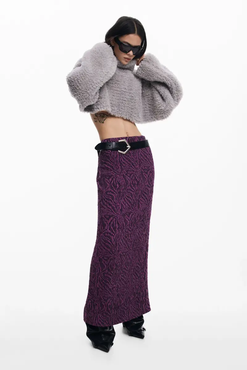 Gonna a tubino ondulata RED