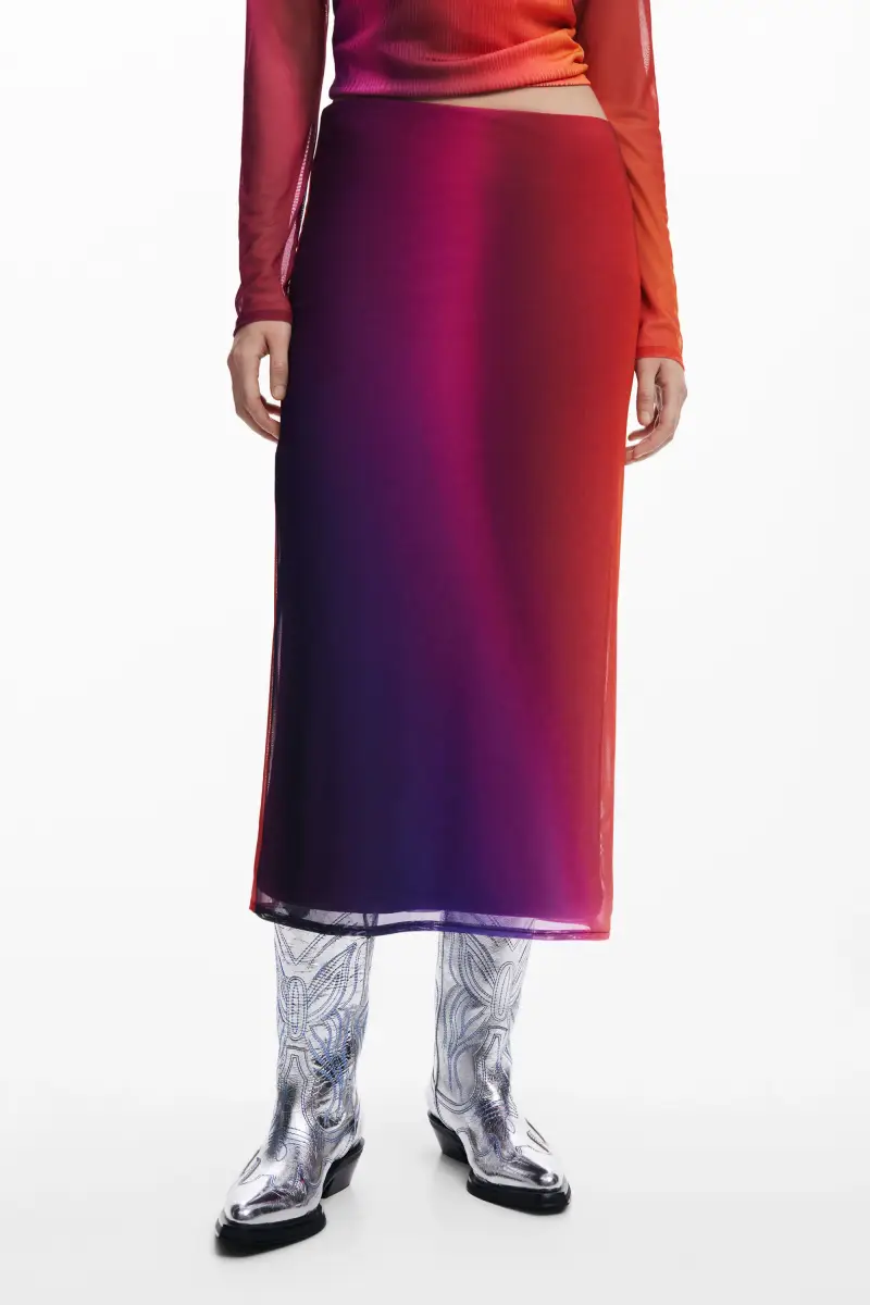 Gonna a tubino sfumata RED miniatura 2