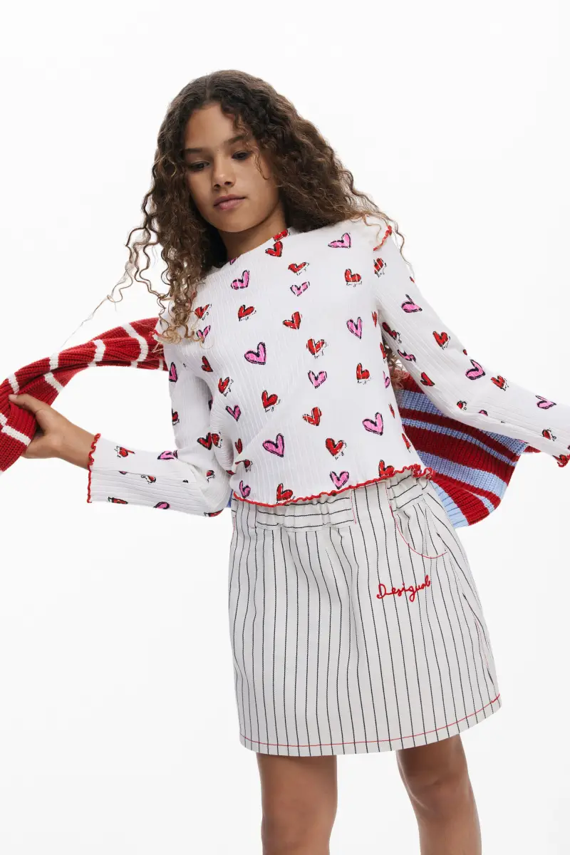 Gonna corta a righe WHITE