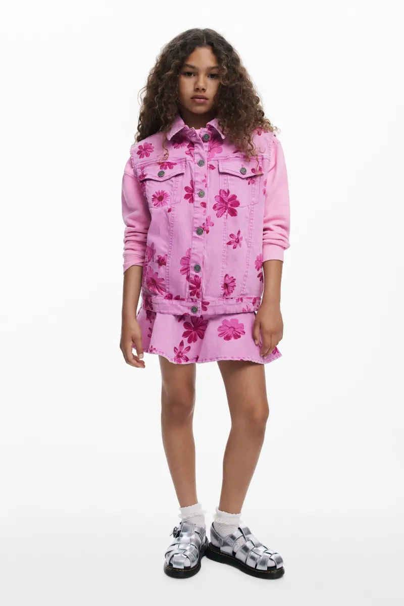 Gonna corta in denim con fiori RED miniatura 2