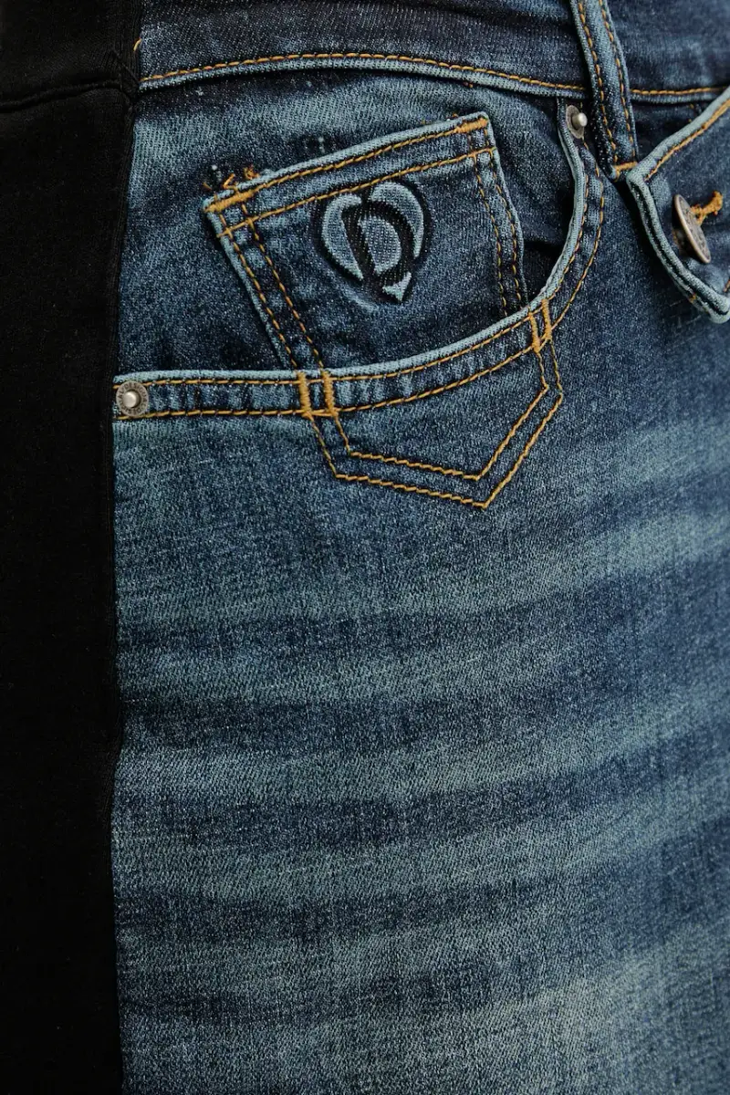 gonna di jeans TWISTED colore blu navy 25WWFD03 miniatura 4