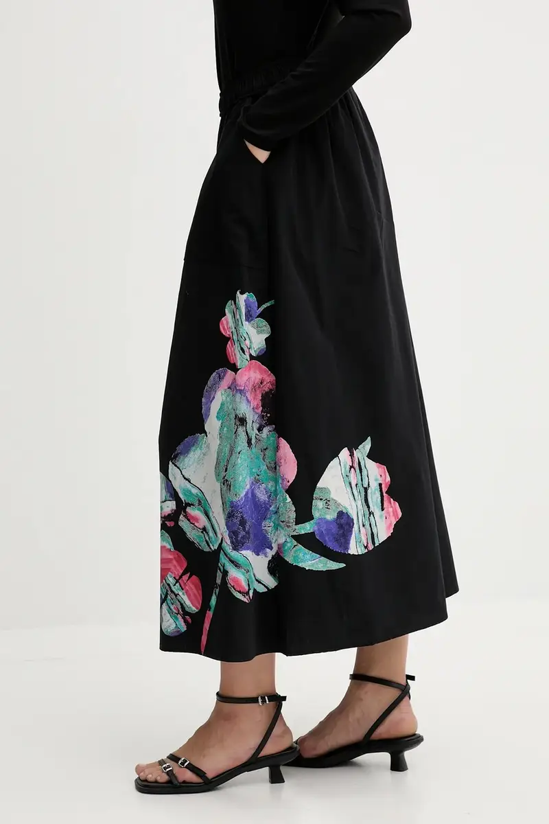 gonna in cotone ELLA LACROIX colore nero 25WWFW05 miniatura 4