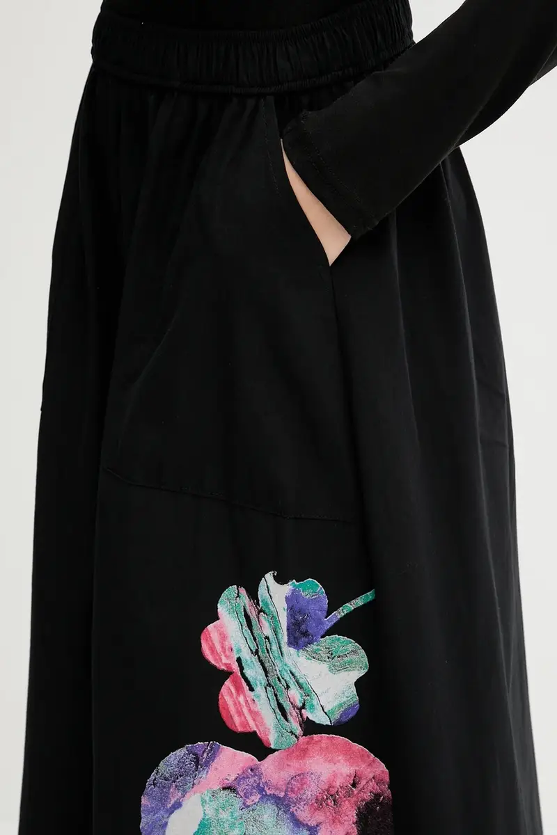 gonna in cotone ELLA LACROIX colore nero 25WWFW05 miniatura 5