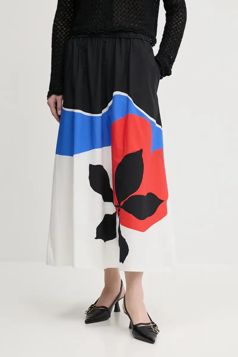 gonna in cotone FLOR ONDAS_LACROIX colore nero 25SWFW14