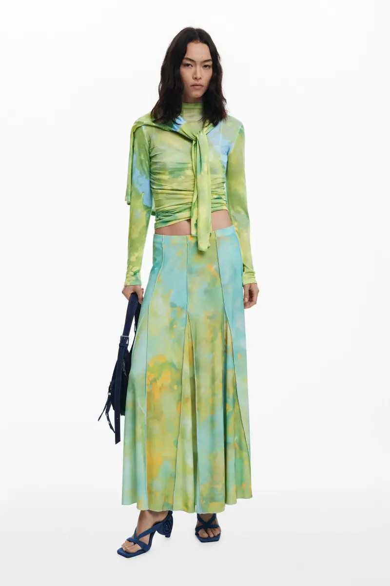 Gonna lunga a godet BLUE