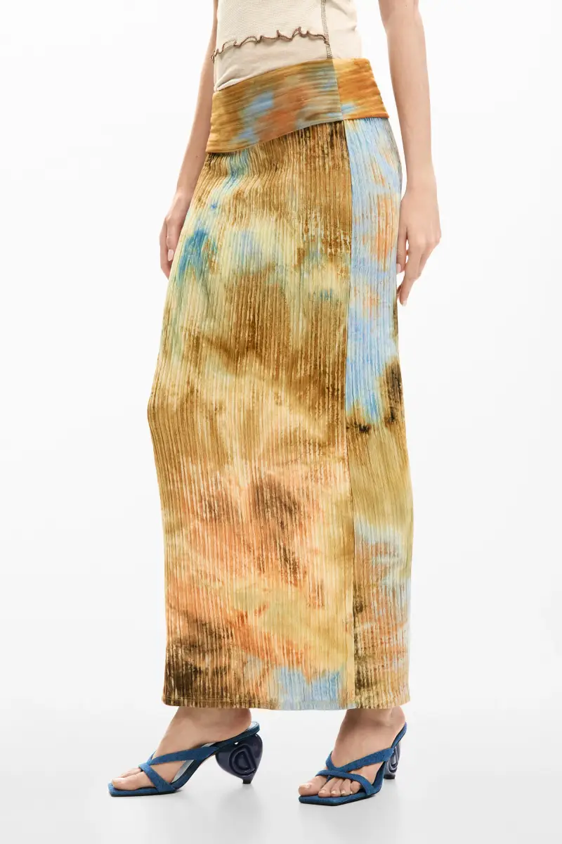 Desigual Gonna lunga multicolore in tessuto testurizzato miniatura 2