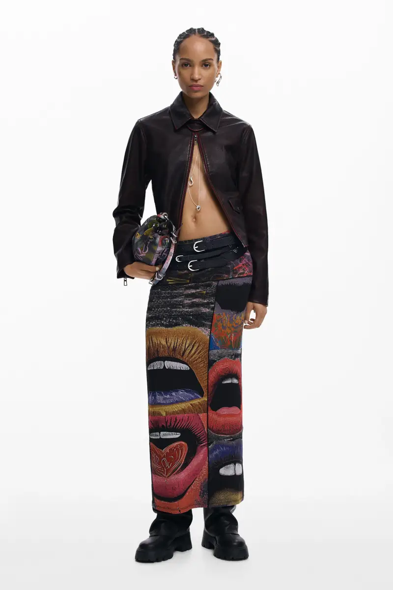 GONNA MAGLIA KNEE BLACK