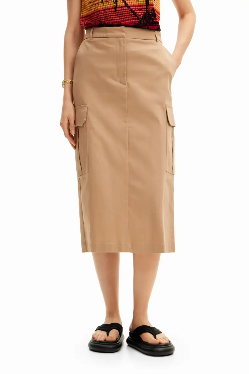 Gonna midi cargo WHITE miniatura 2