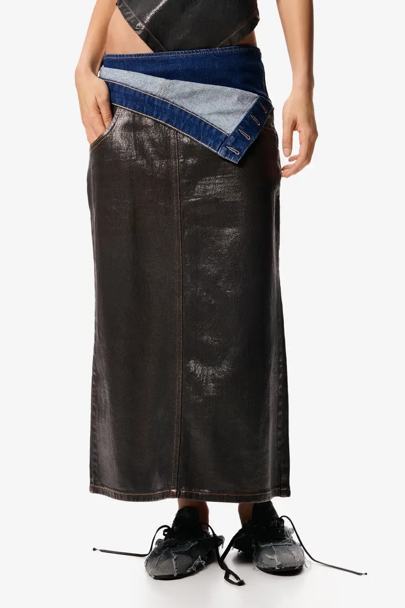 gonna midi in denim Masha Popova BLUE miniatura 2