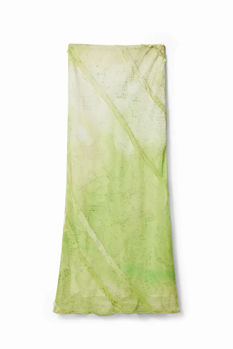 Gonna midi in pizzo floreale GREEN