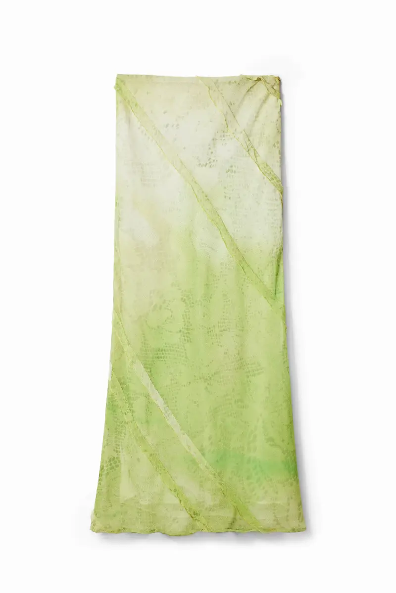 Gonna midi in pizzo floreale GREEN