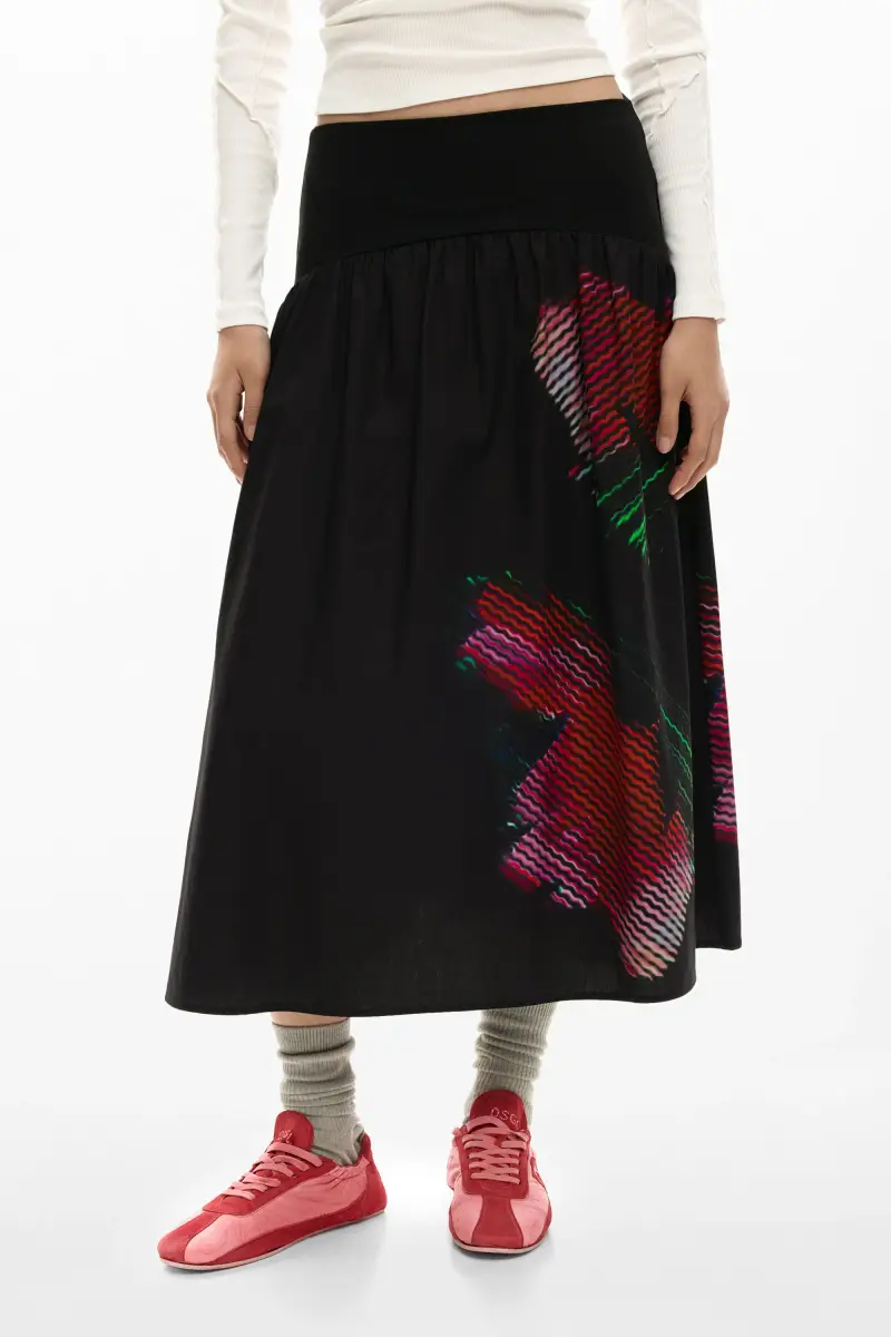 Gonna midi pixelata BLACK miniatura 2