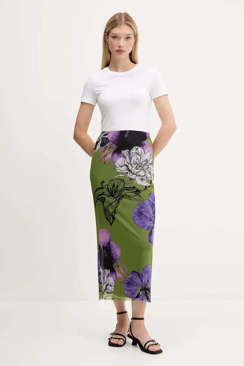 gonna TULLEFLOWERS colore verde 25WWFK03 miniatura 2